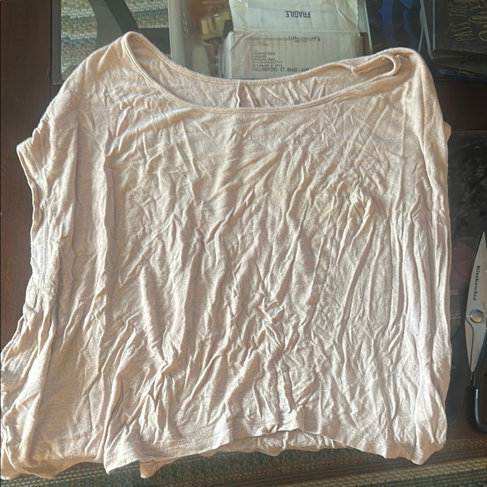 Cream Sleeveless Relaxed T-Shirt